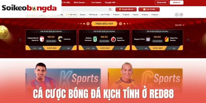 Cá cược bóng đá kịch tính ở Red88
