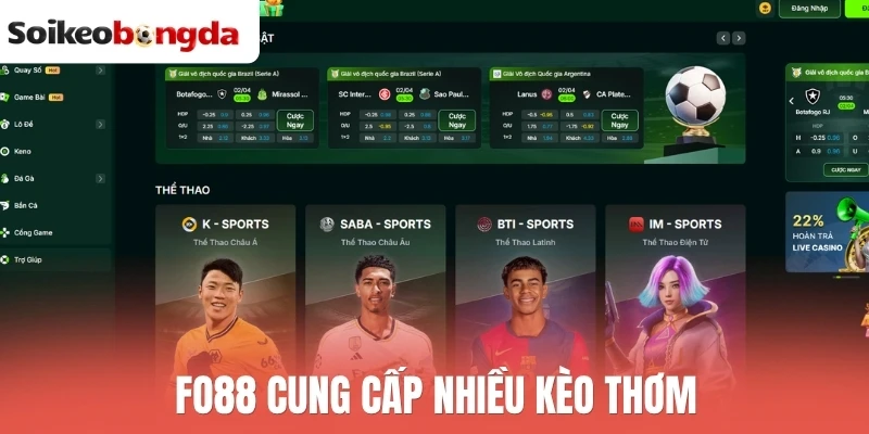 Fo88 cung cấp nhiều kèo thơm